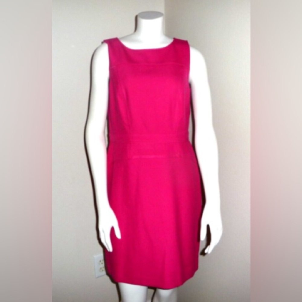 (B3) Ann Taylor LOFT Hot Pink Sleeveless Sheath Dress – Work to‎ Party – Size 10